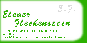 elemer fleckenstein business card