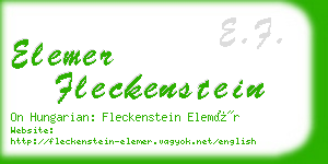 elemer fleckenstein business card